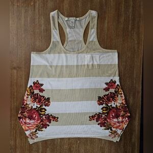 Bohemian Boho Floral Striped Racerback Tank Top